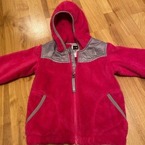 The North Face 3T hot pink fleece jacket